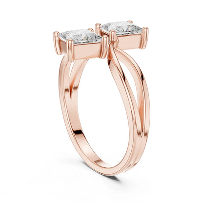 Princess Lab Grown Diamond Three-Stone Engagement Ring