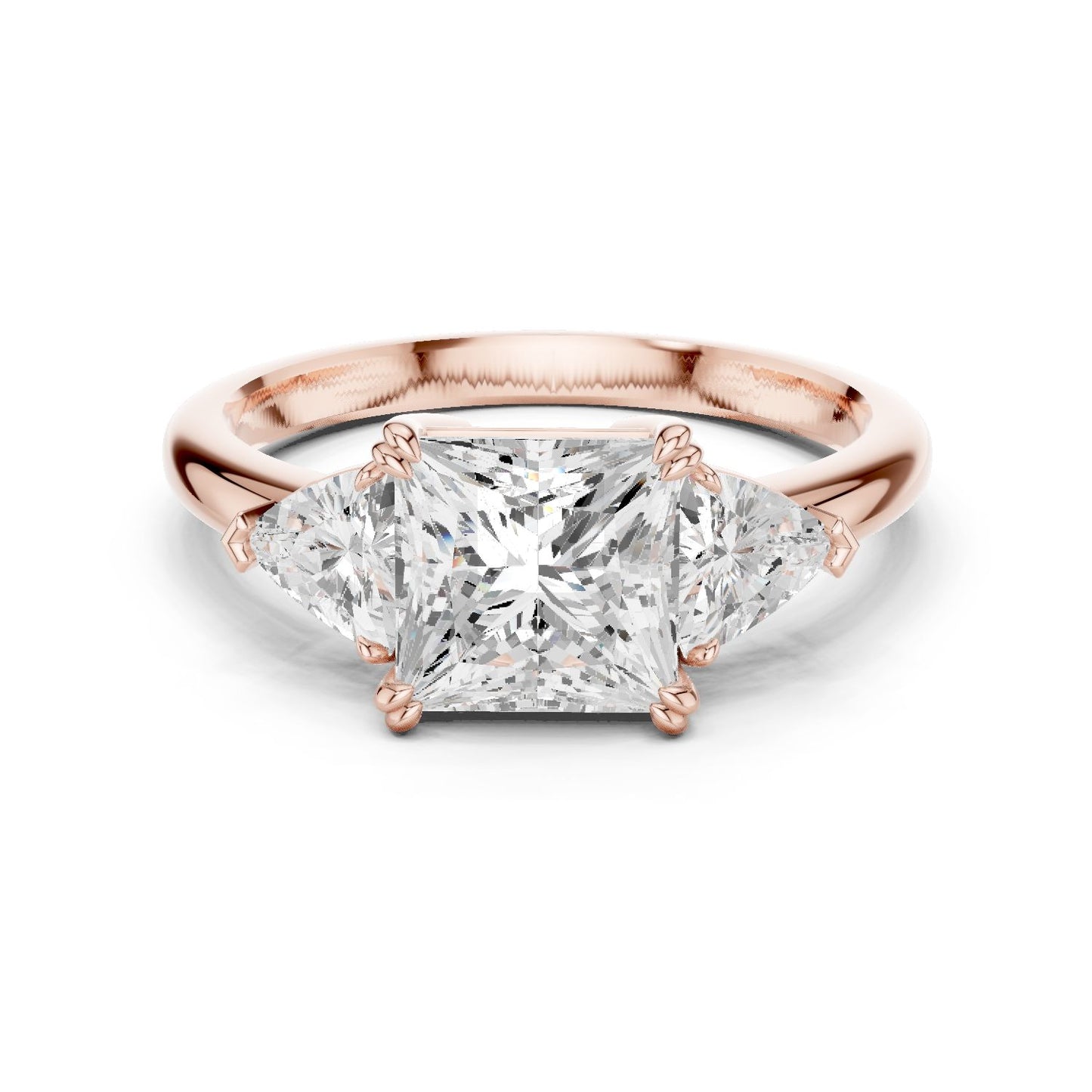 Princess Lab Grown Diamond Three-Stone Engagement Ring