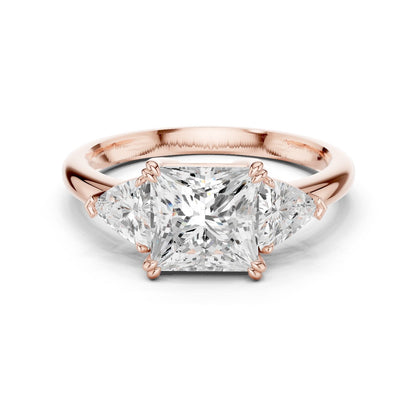 Princess Lab Grown Diamond Three-Stone Engagement Ring
