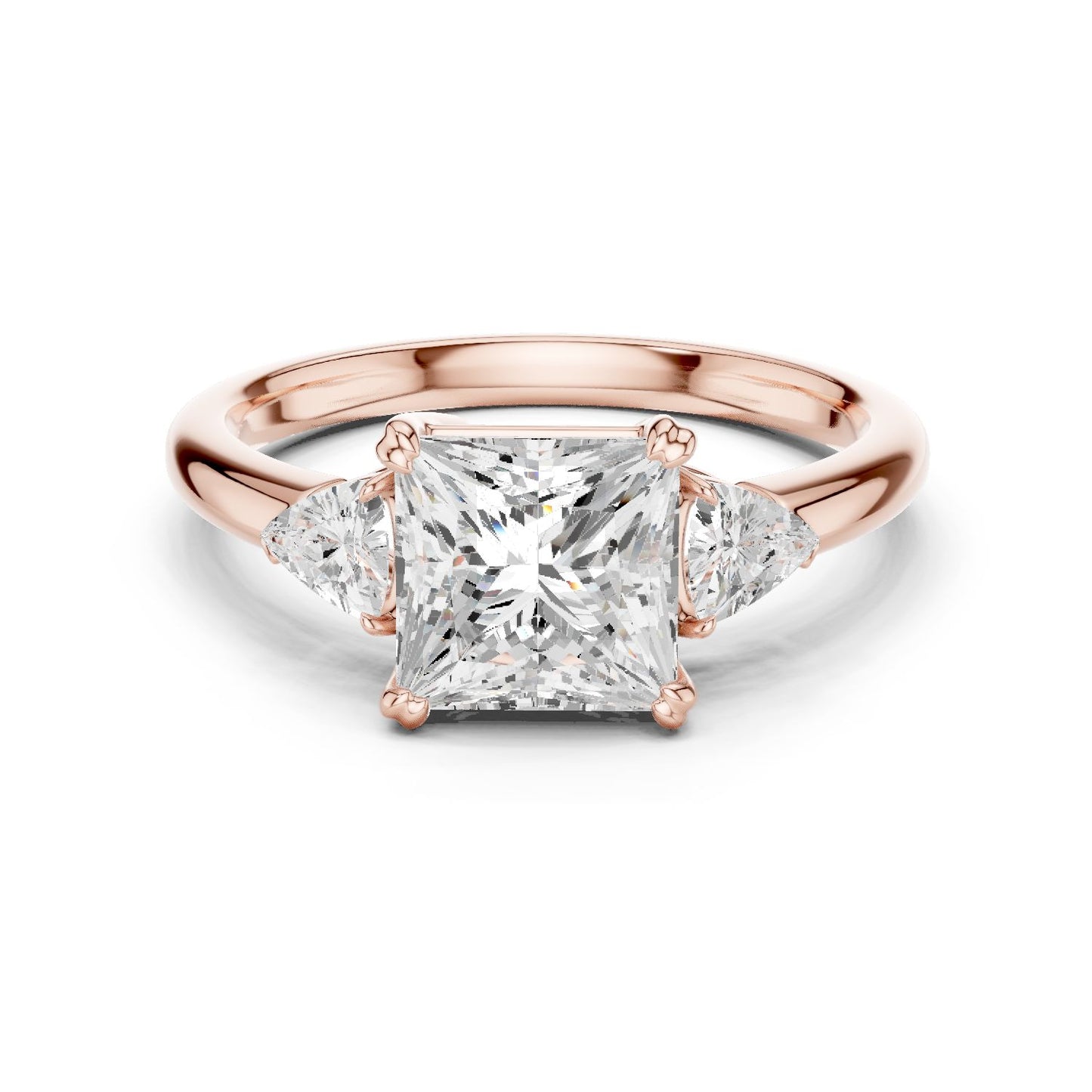 Princess Lab Grown Diamond Three-Stone Engagement Ring