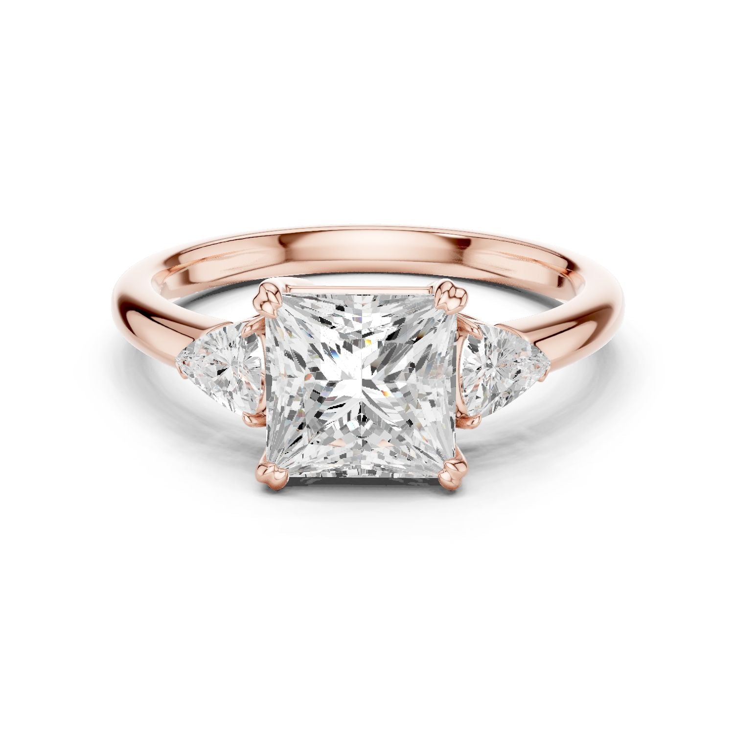 Princess Lab Grown Diamond Three-Stone Engagement Ring