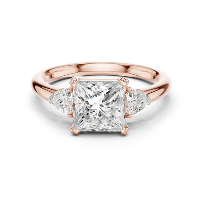 Princess Lab Grown Diamond Three-Stone Engagement Ring