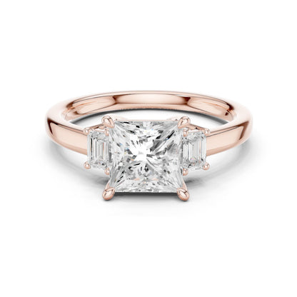 Princess Lab Grown Diamond Three-Stone Engagement Ring