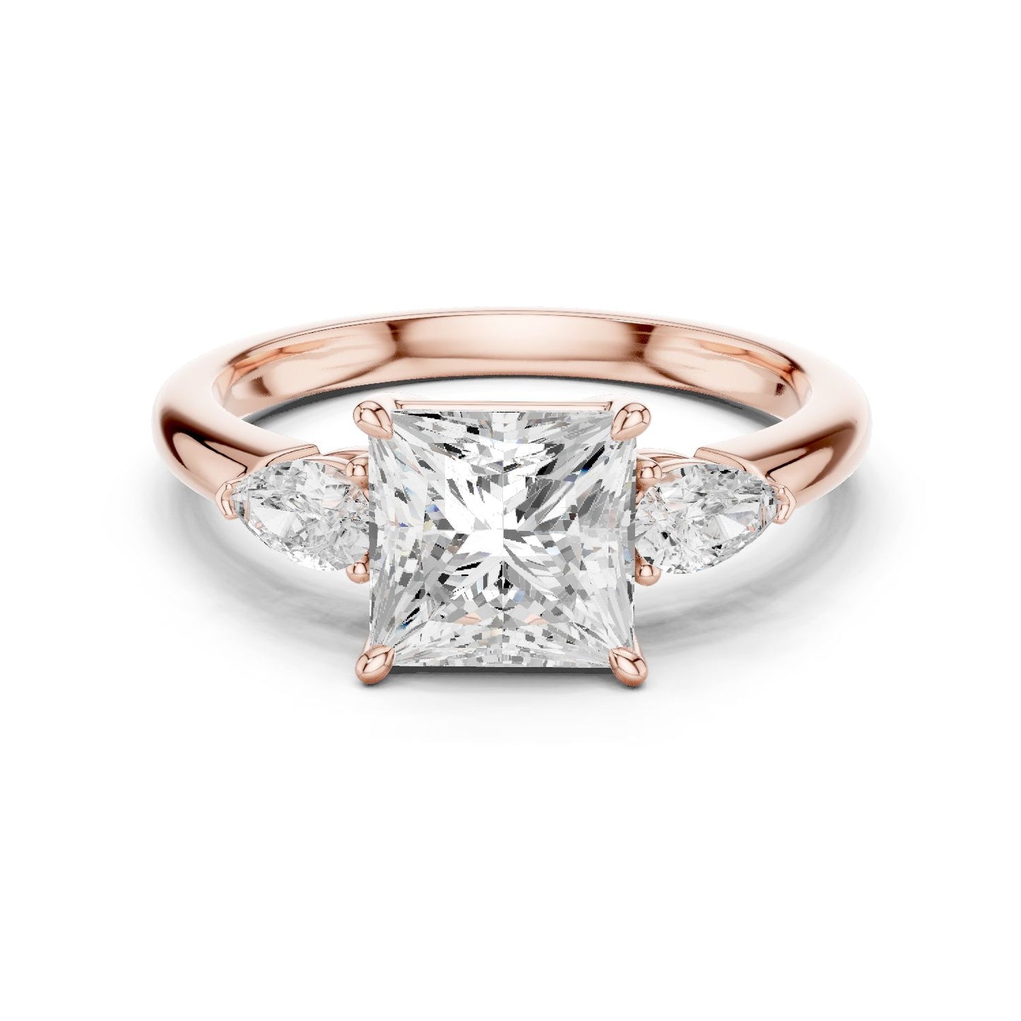 Princess Lab Grown Diamond Three-Stone Engagement Ring