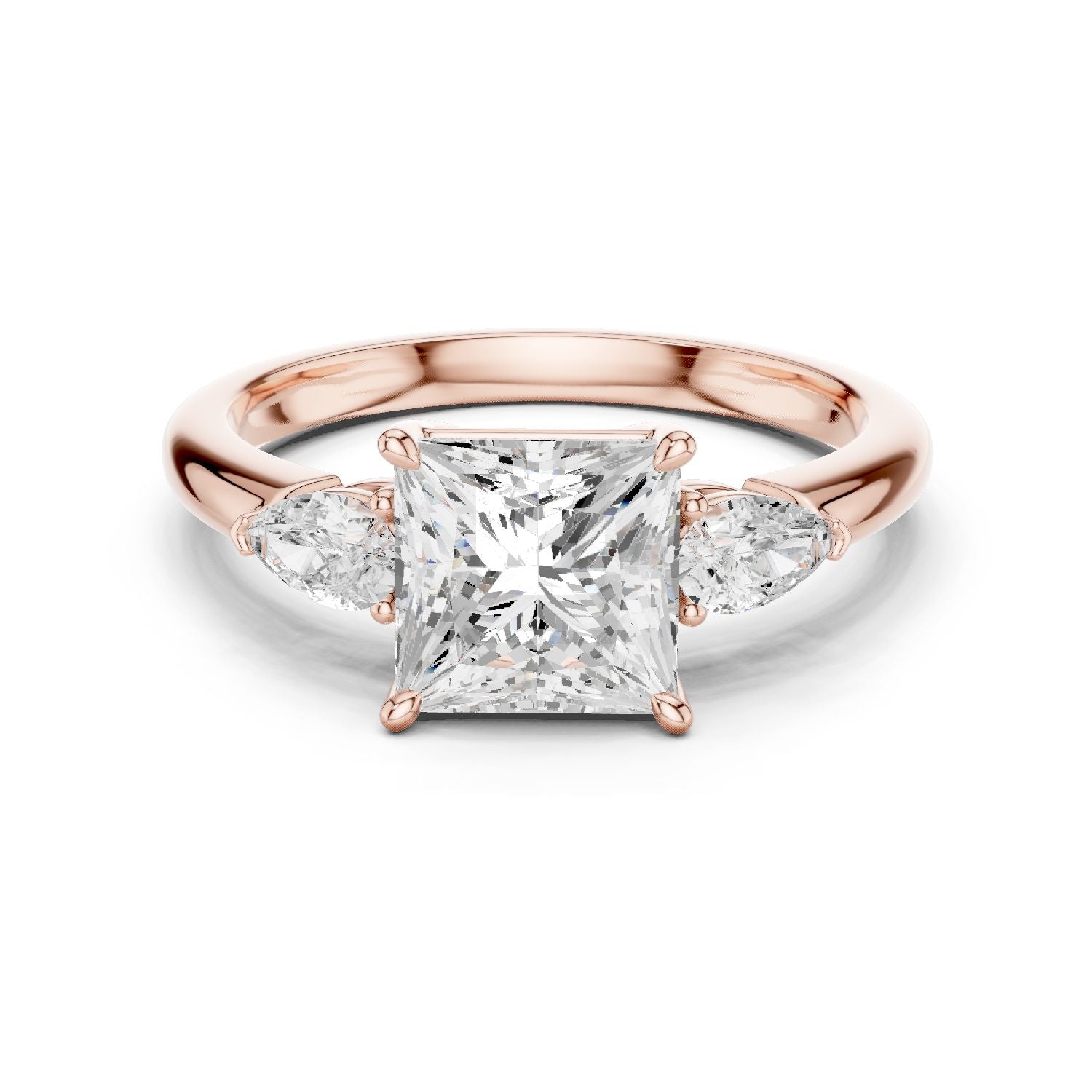 Princess Lab Grown Diamond Three-Stone Engagement Ring