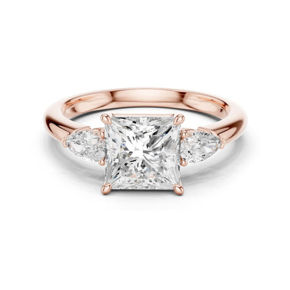 Princess Lab Grown Diamond Three-Stone Engagement Ring