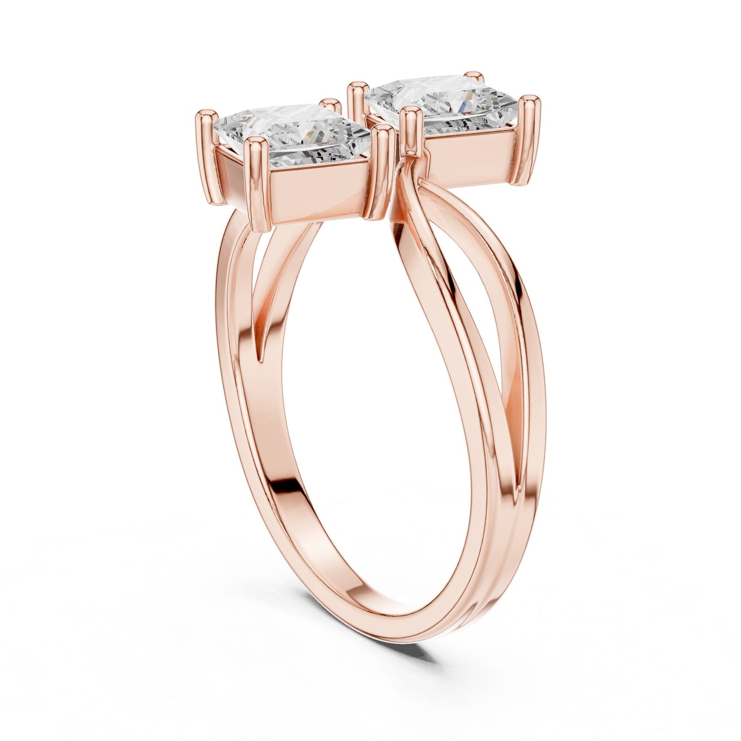 Princess Lab Grown Diamond Three-Stone Engagement Ring