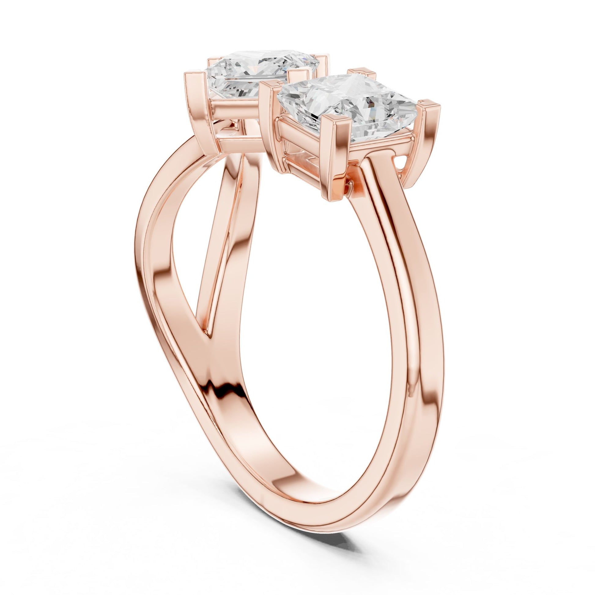Princess Lab Grown Diamond Three-Stone Engagement Ring