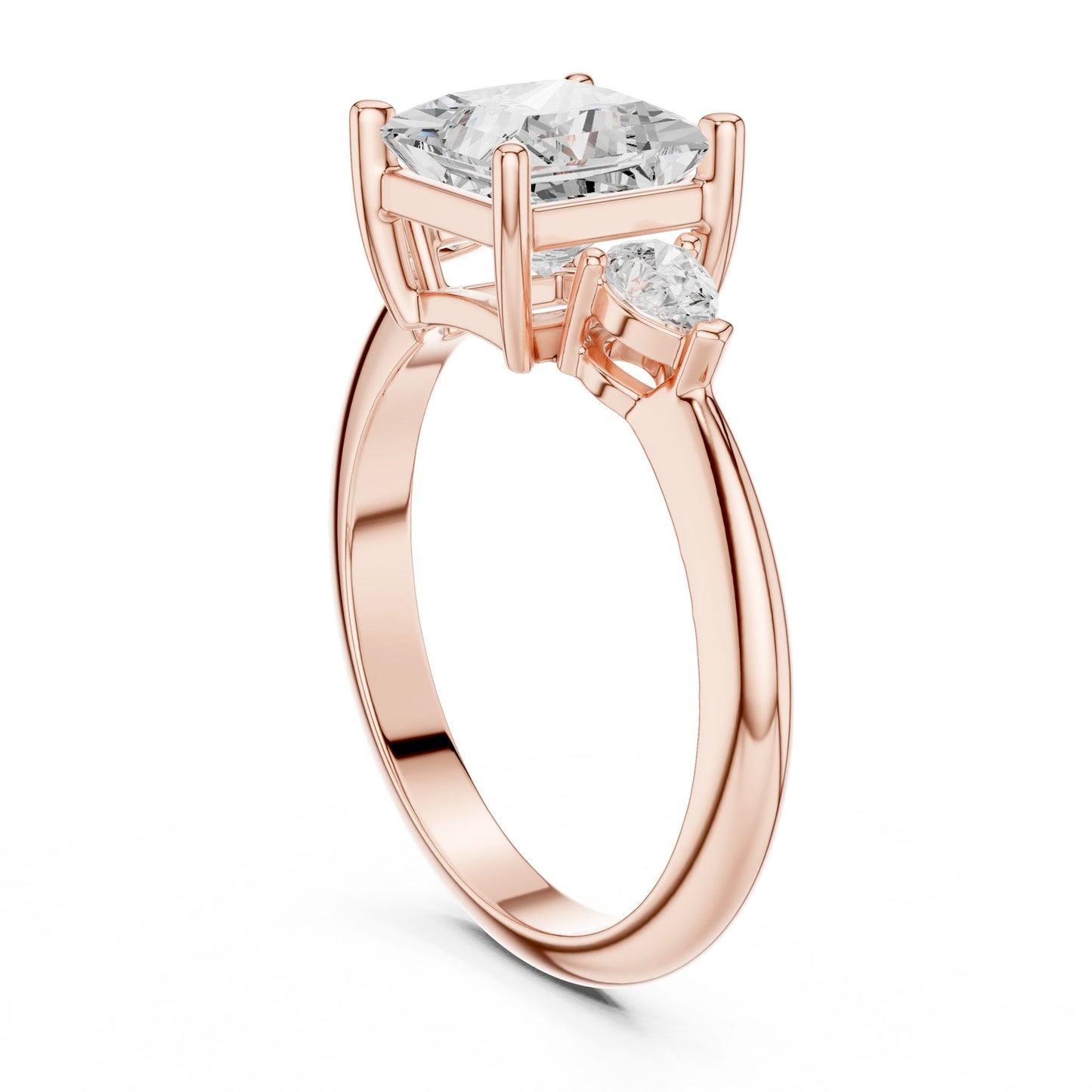 Princess Lab Grown Diamond Three-Stone Engagement Ring
