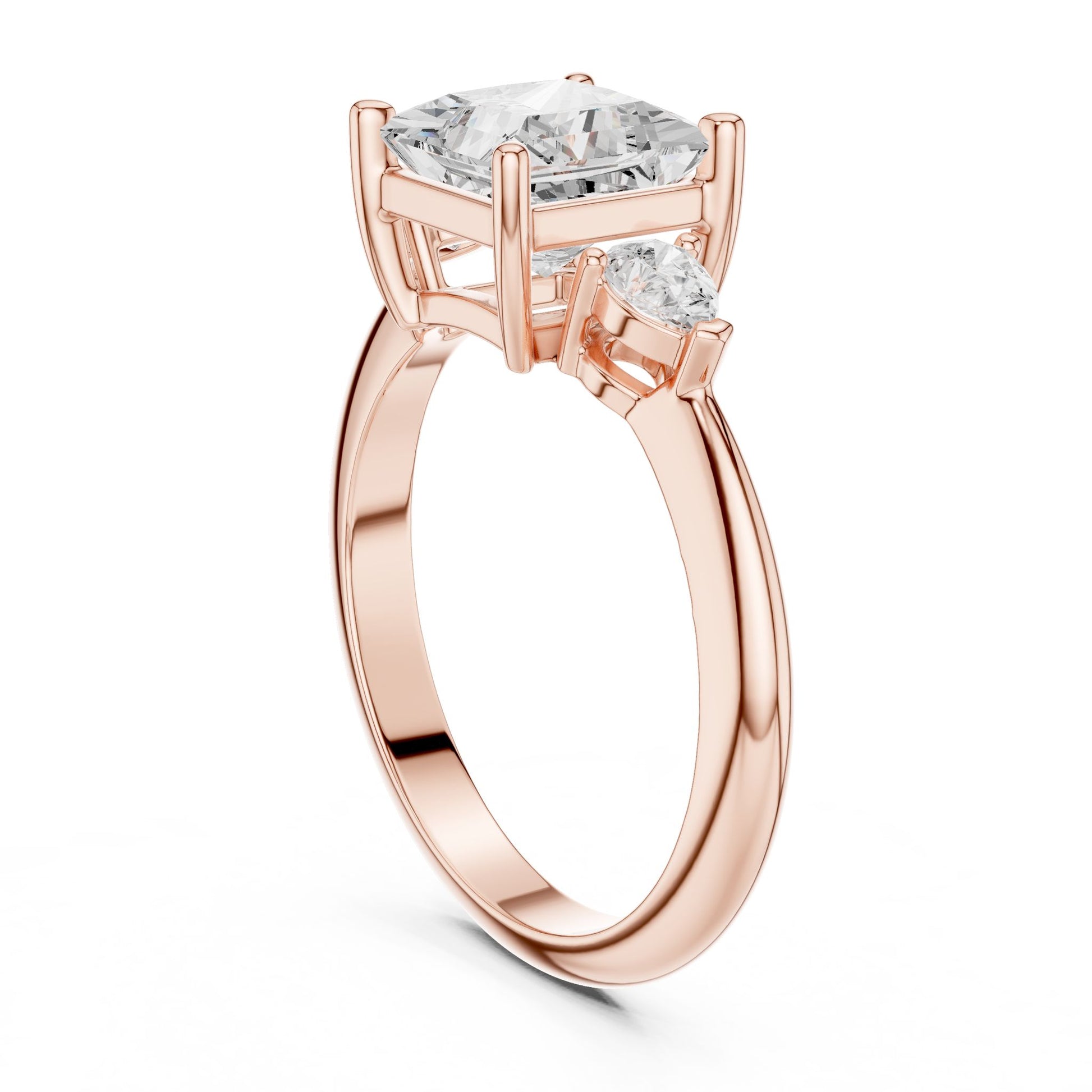 Princess Lab Grown Diamond Three-Stone Engagement Ring