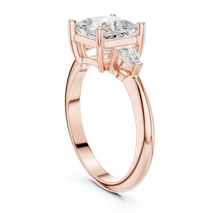 Princess Lab Grown Diamond Three-Stone Engagement Ring