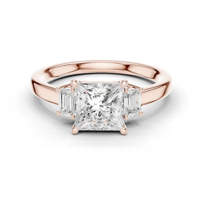 Princess Lab Grown Diamond Three-Stone Engagement Ring
