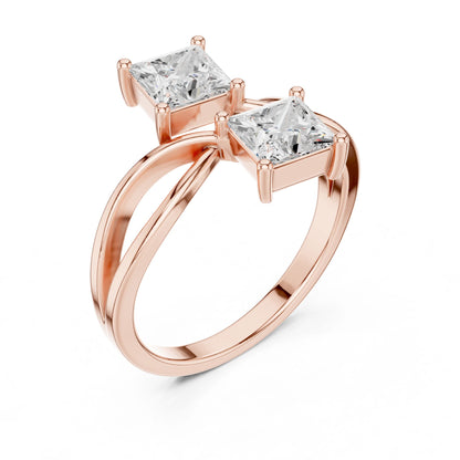 Princess Lab Grown Diamond Three-Stone Engagement Ring