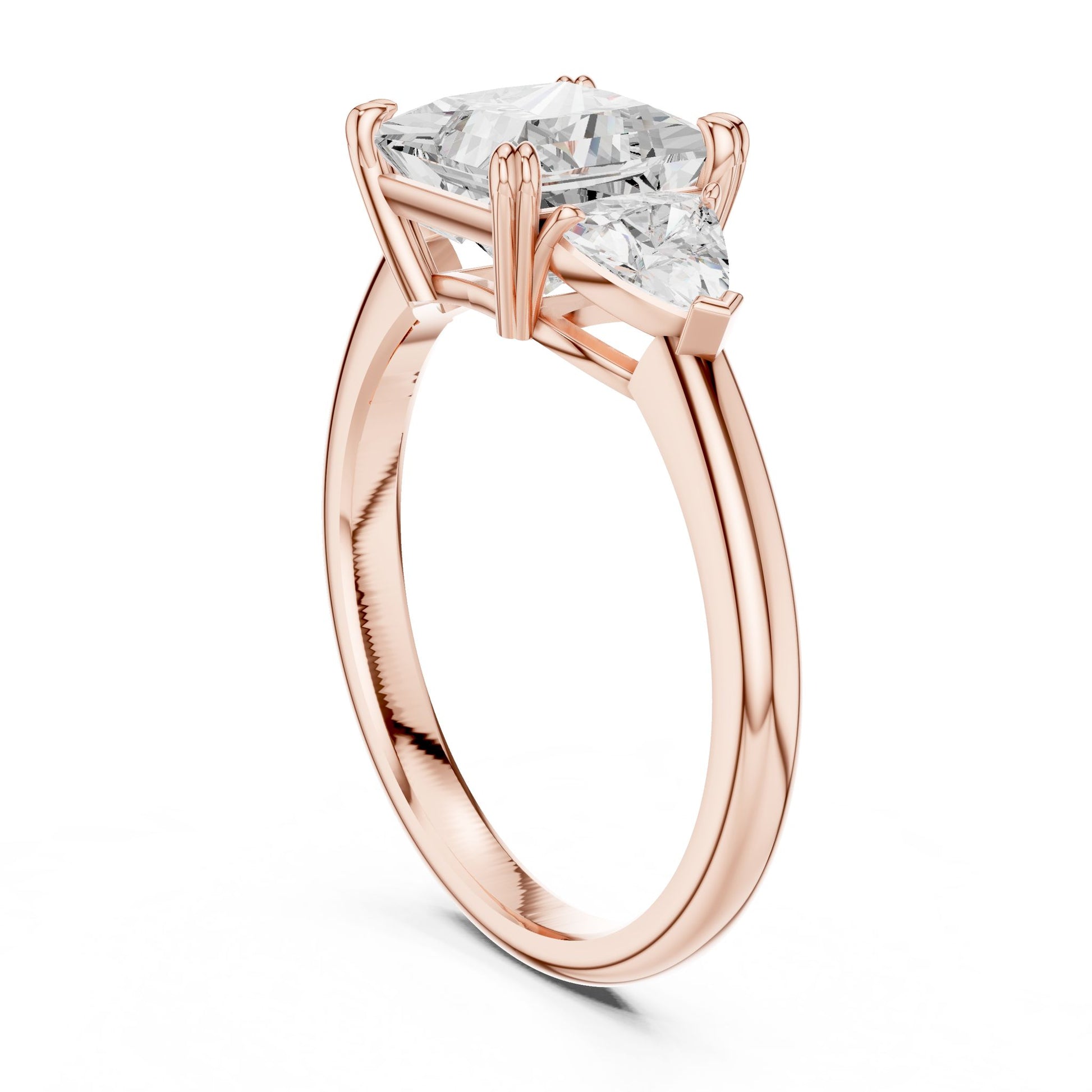 Princess Lab Grown Diamond Three-Stone Engagement Ring