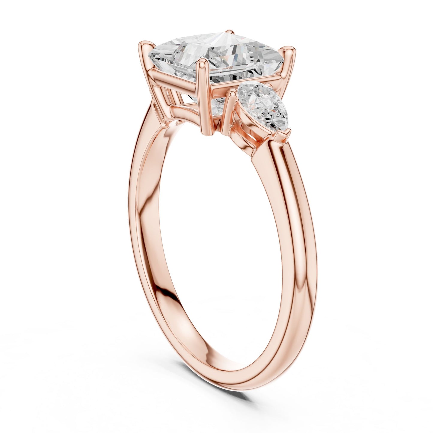 Princess Lab Grown Diamond Three-Stone Engagement Ring