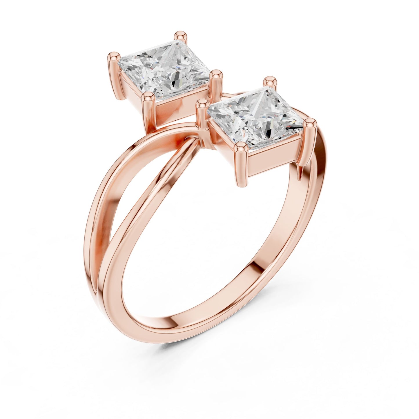 Princess Lab Grown Diamond Three-Stone Engagement Ring