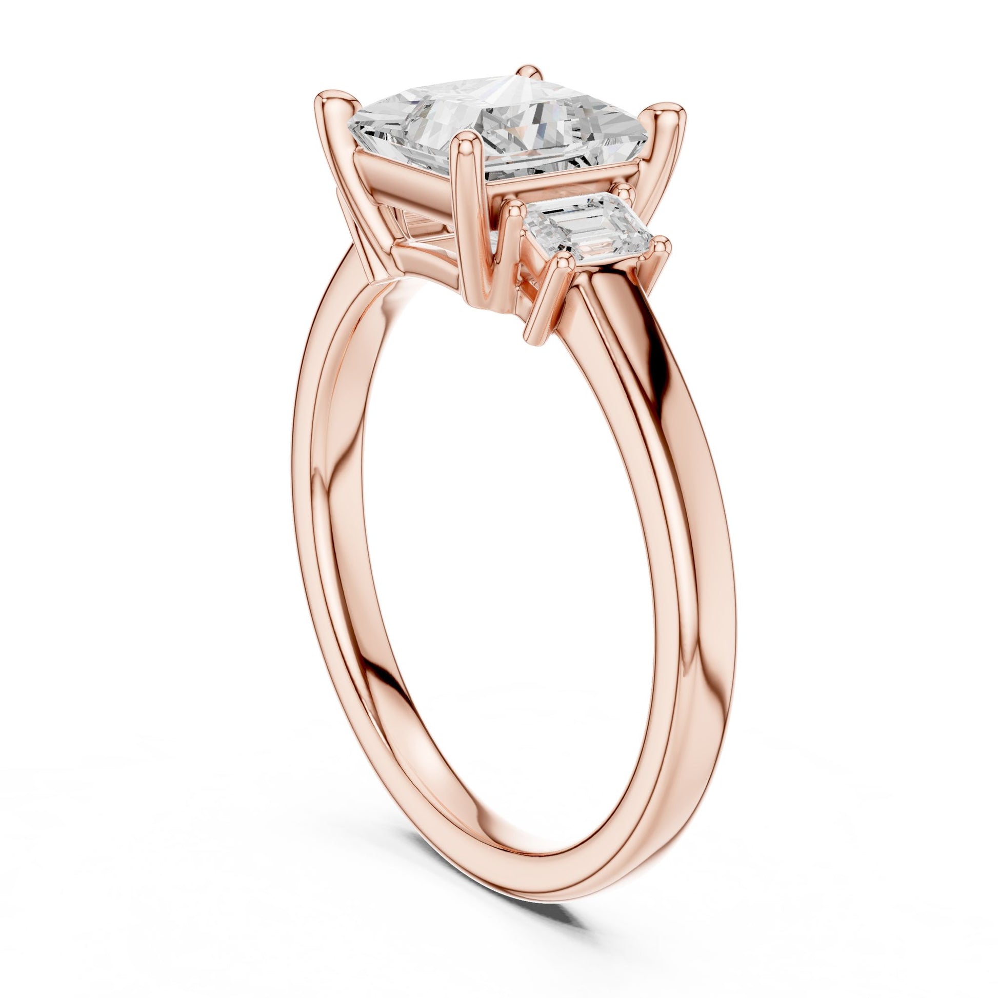 Princess Lab Grown Diamond Three-Stone Engagement Ring