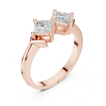 Princess Lab Grown Diamond Three-Stone Engagement Ring