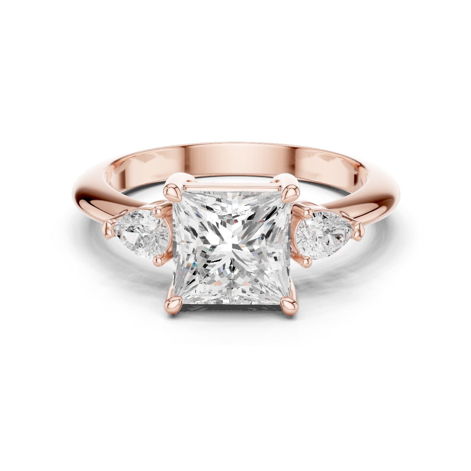 Princess Lab Grown Diamond Three-Stone Engagement Ring