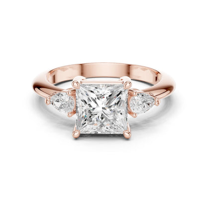 Princess Lab Grown Diamond Three-Stone Engagement Ring