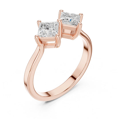 Princess Lab Grown Diamond Three-Stone Engagement Ring