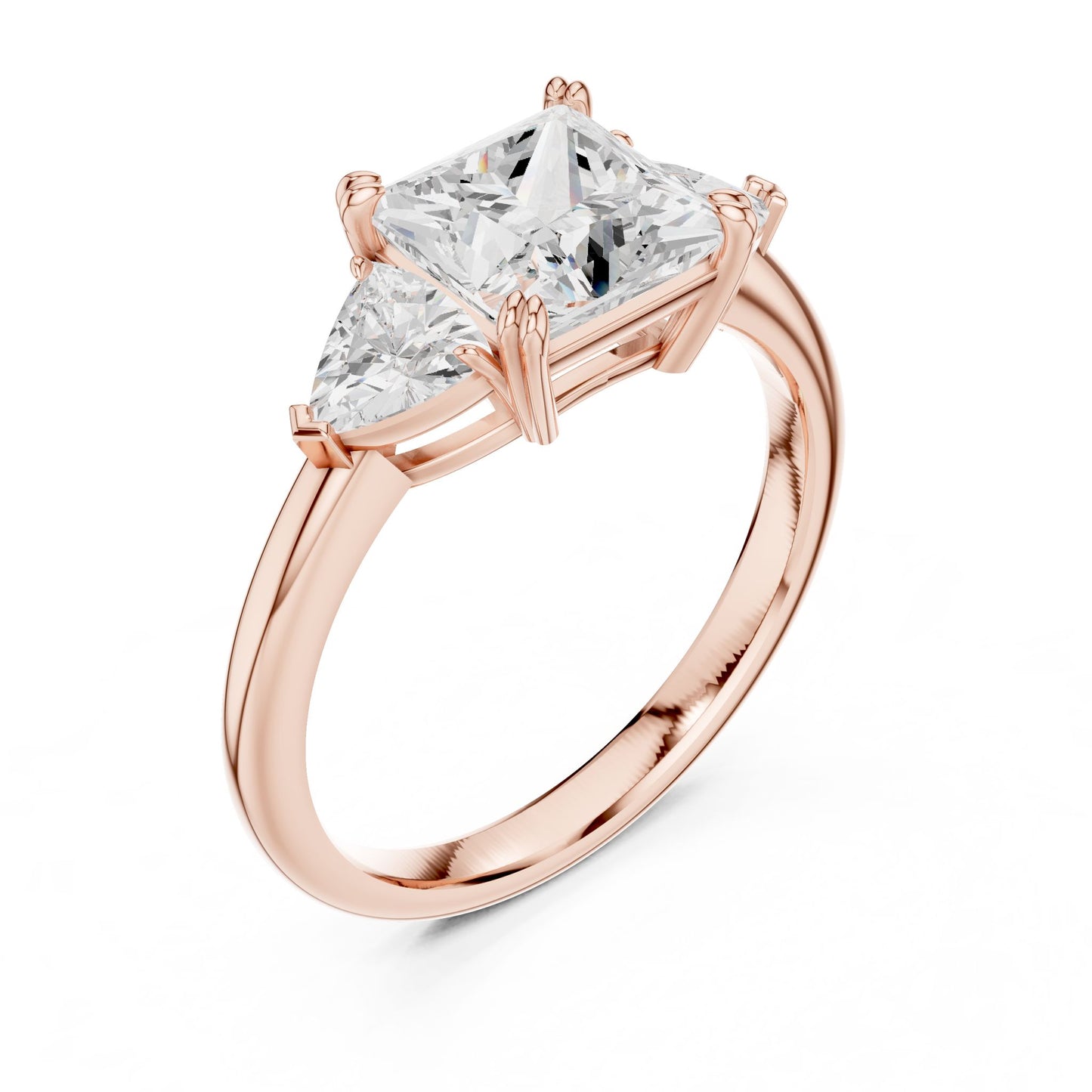 Princess Lab Grown Diamond Three-Stone Engagement Ring