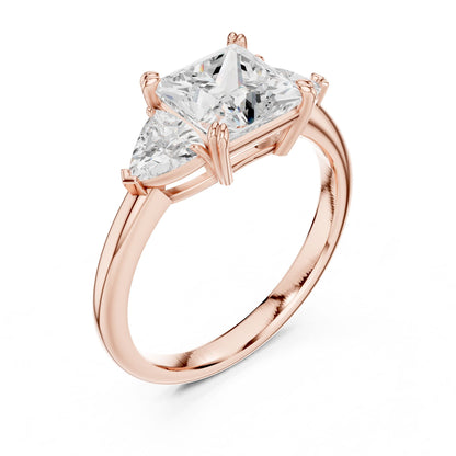 Princess Lab Grown Diamond Three-Stone Engagement Ring