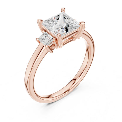 Princess Lab Grown Diamond Three-Stone Engagement Ring