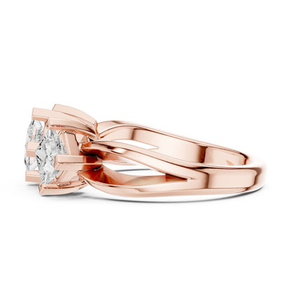 Princess Lab Grown Diamond Three-Stone Engagement Ring
