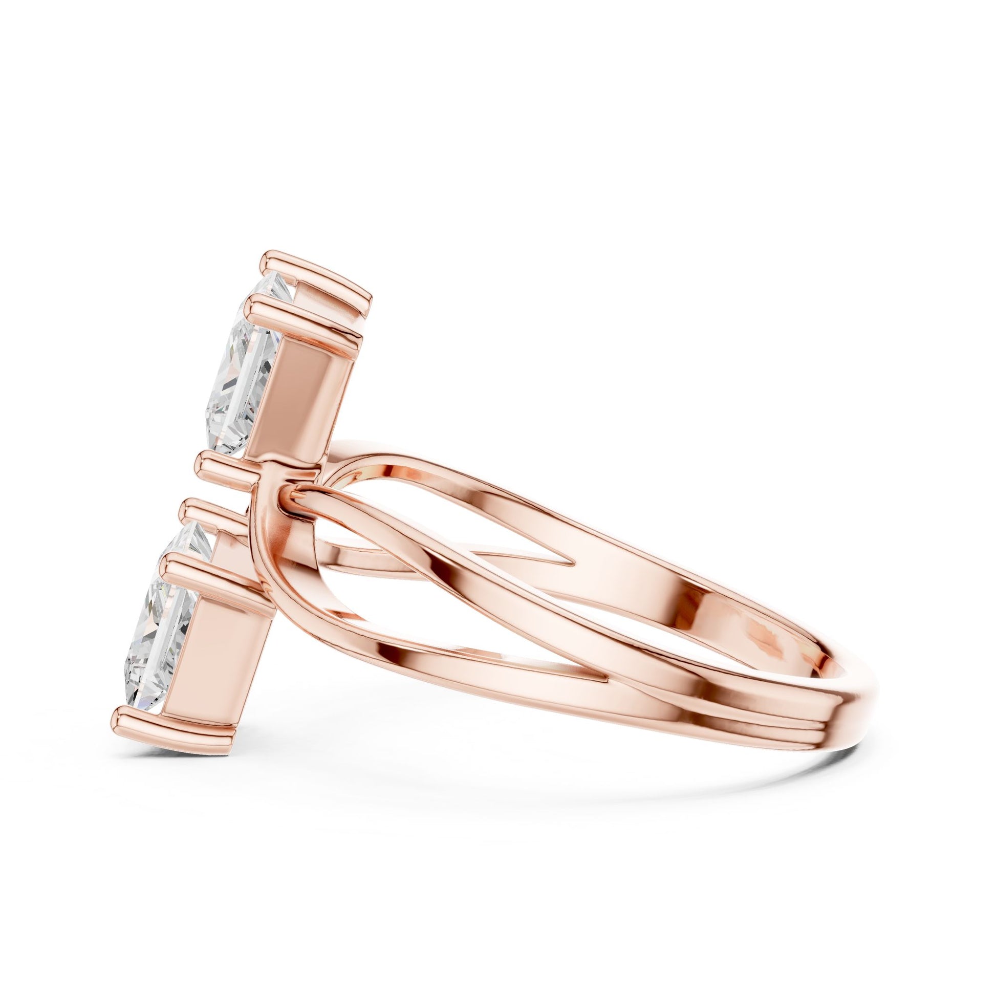 Princess Lab Grown Diamond Three-Stone Engagement Ring