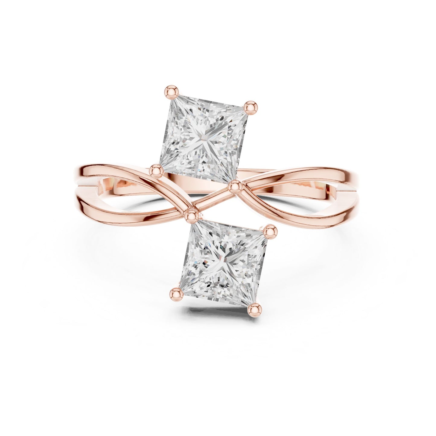 Princess Lab Grown Diamond Three-Stone Engagement Ring