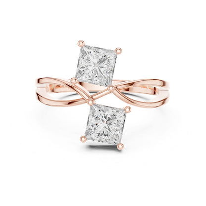 Princess Lab Grown Diamond Three-Stone Engagement Ring