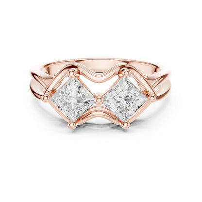 Princess Lab Grown Diamond Three-Stone Engagement Ring