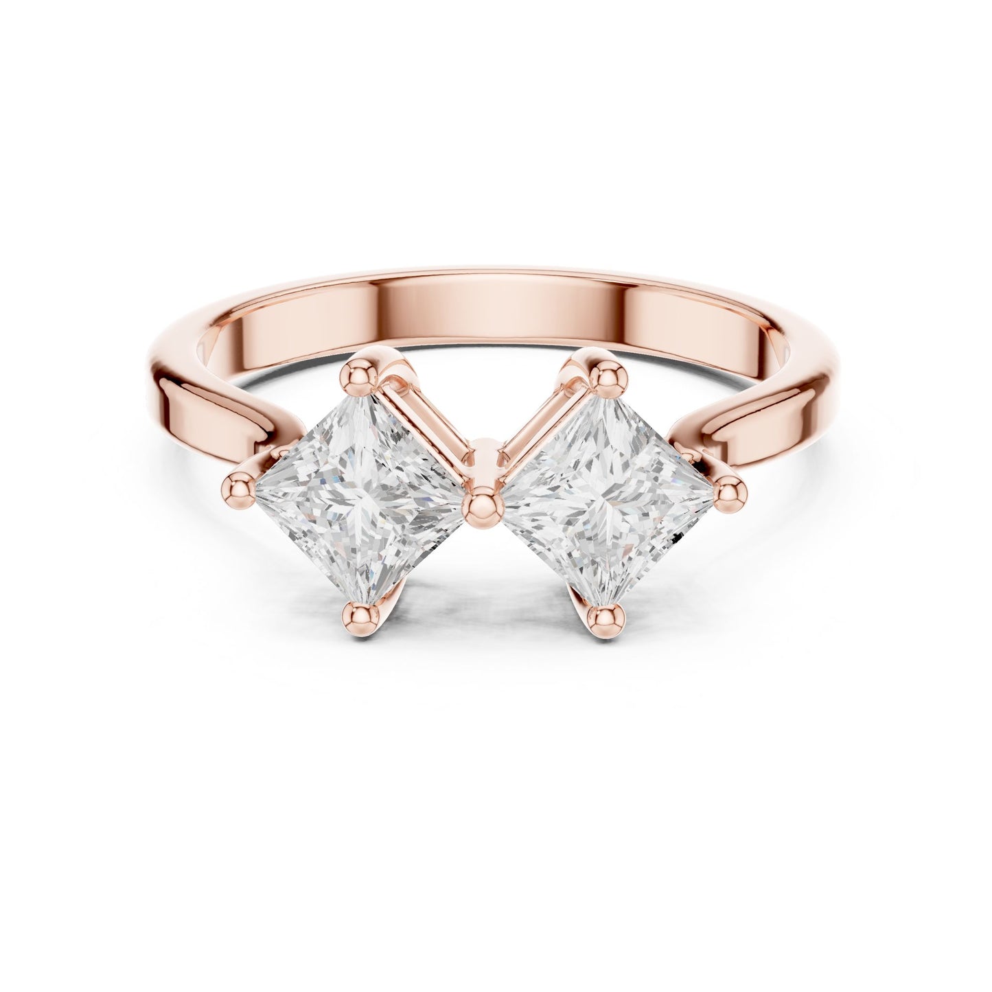 Princess Lab Grown Diamond Three-Stone Engagement Ring