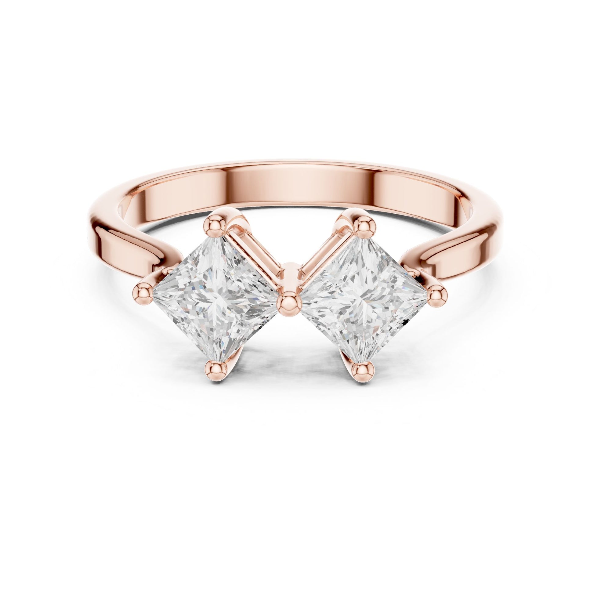Princess Lab Grown Diamond Three-Stone Engagement Ring