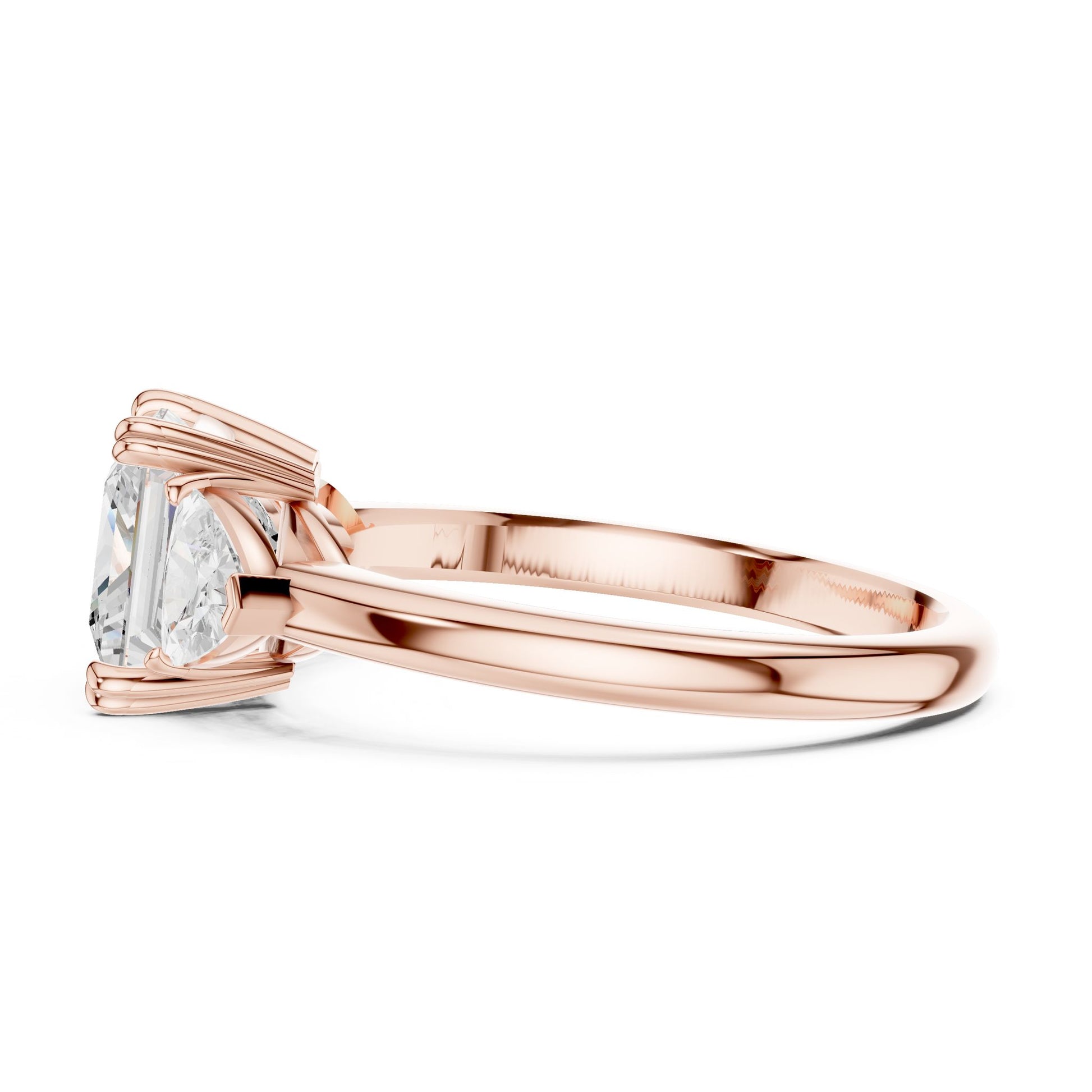 Princess Lab Grown Diamond Three-Stone Engagement Ring