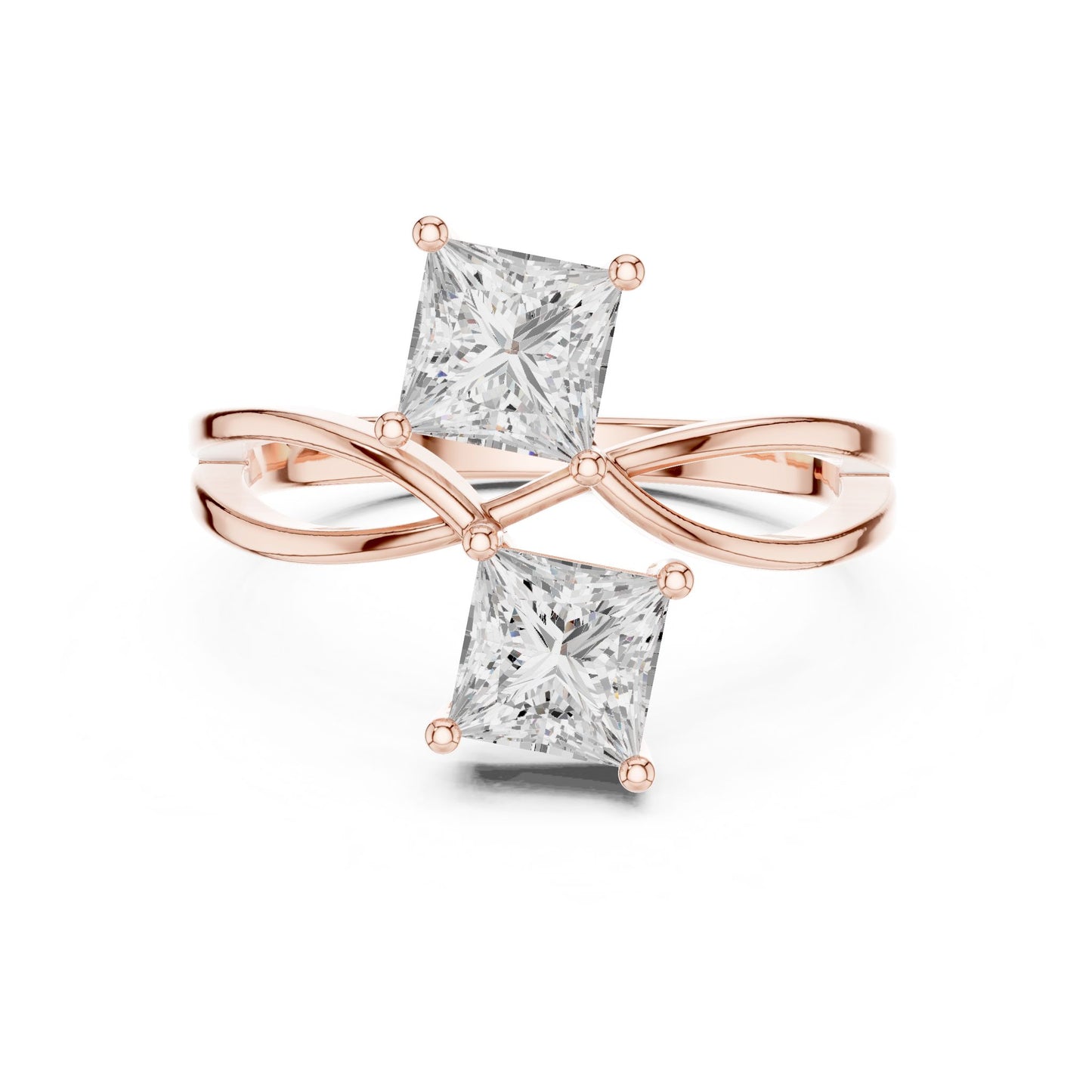 Princess Lab Grown Diamond Three-Stone Engagement Ring