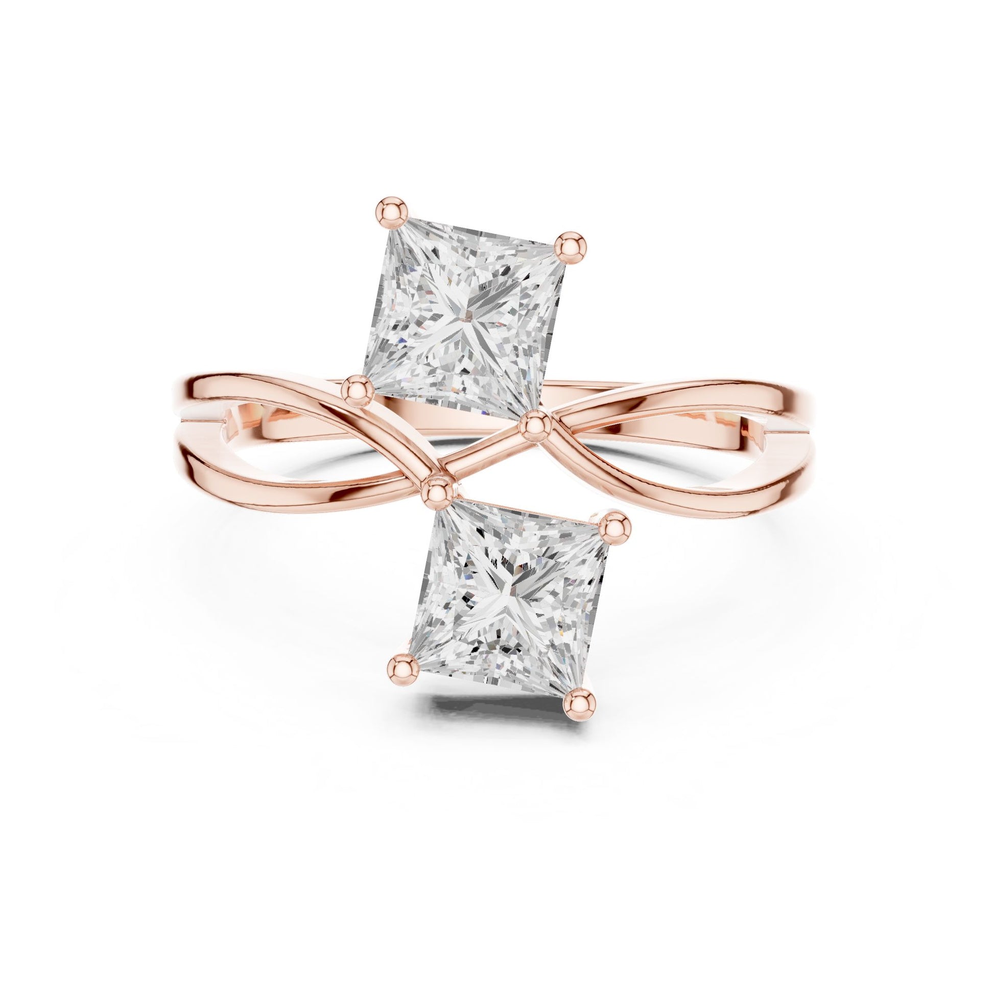 Princess Lab Grown Diamond Three-Stone Engagement Ring