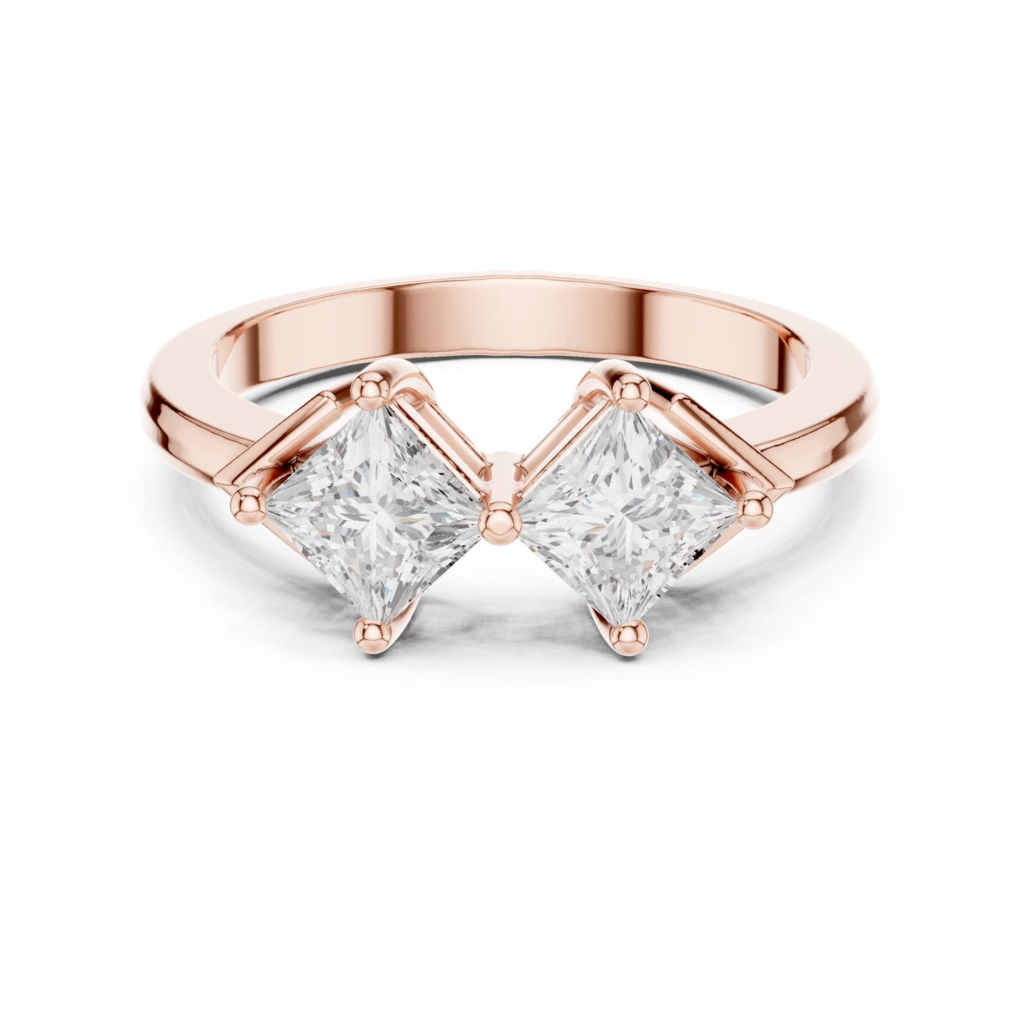 Princess Lab Grown Diamond Three-Stone Engagement Ring