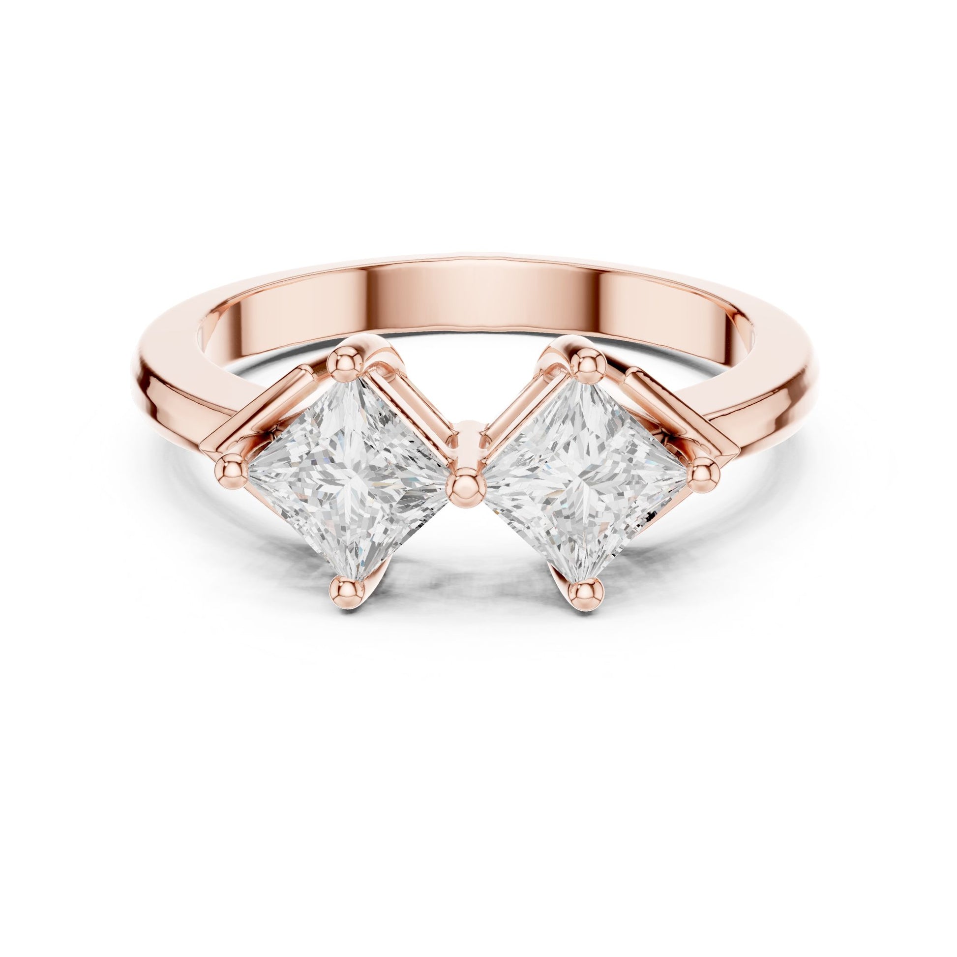 Princess Lab Grown Diamond Three-Stone Engagement Ring