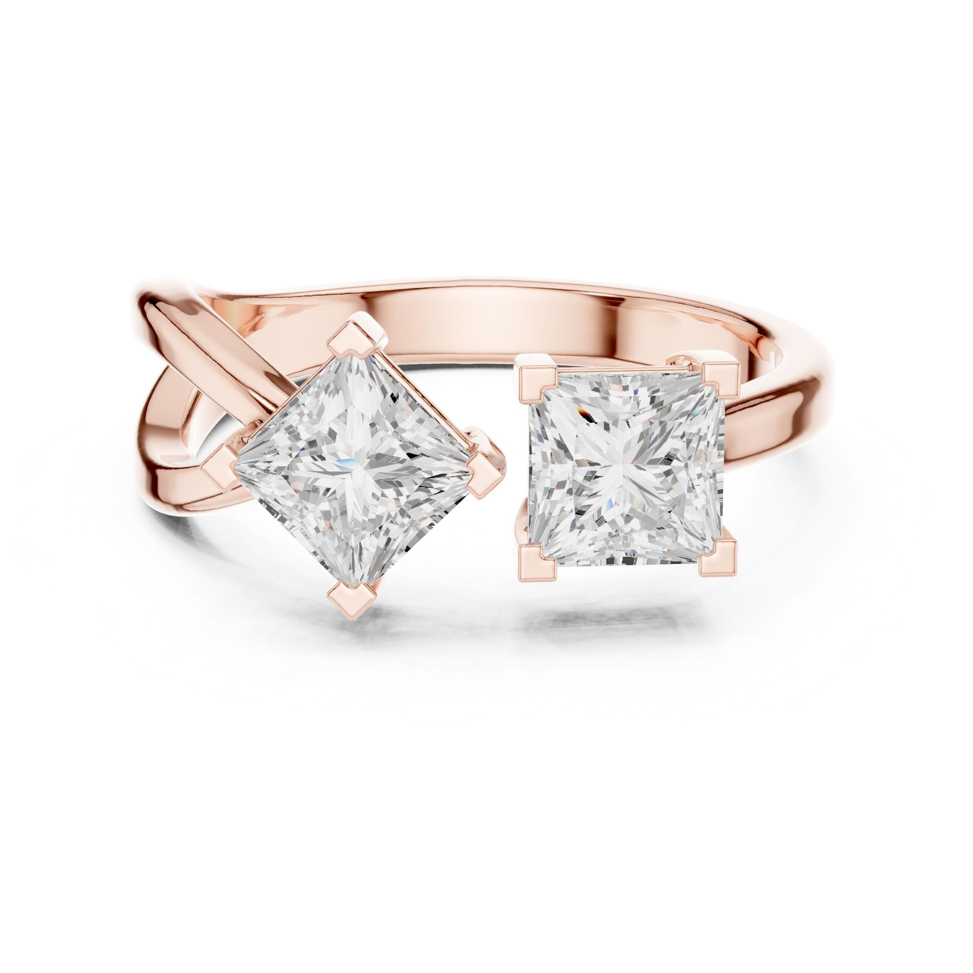 Princess Lab Grown Diamond Three-Stone Engagement Ring
