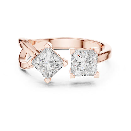 Princess Lab Grown Diamond Three-Stone Engagement Ring