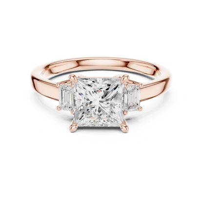 Princess Lab Grown Diamond Three-Stone Engagement Ring