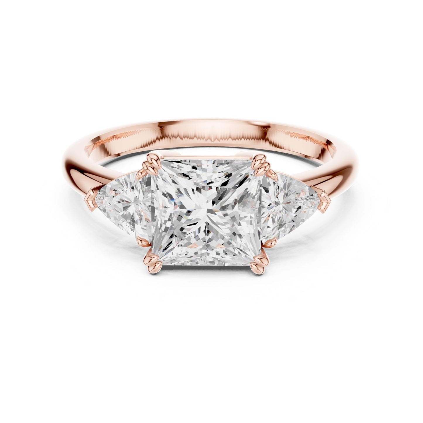 Princess Lab Grown Diamond Three-Stone Engagement Ring