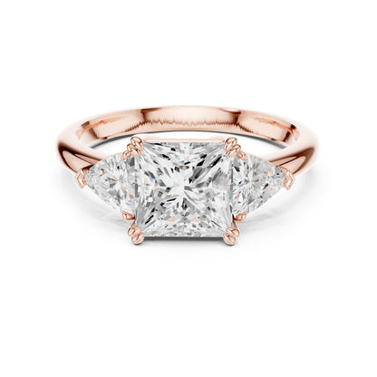 Princess Lab Grown Diamond Three-Stone Engagement Ring