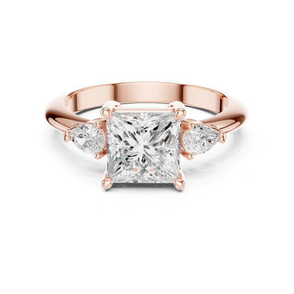 Princess Lab Grown Diamond Three-Stone Engagement Ring
