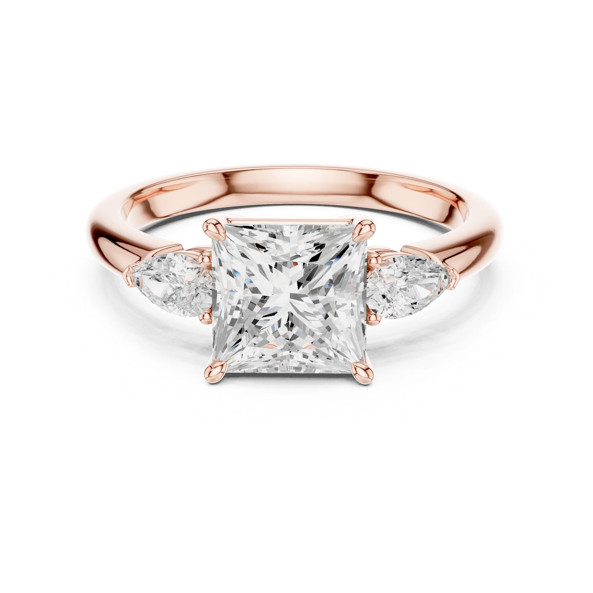 Princess Lab Grown Diamond Three-Stone Engagement Ring