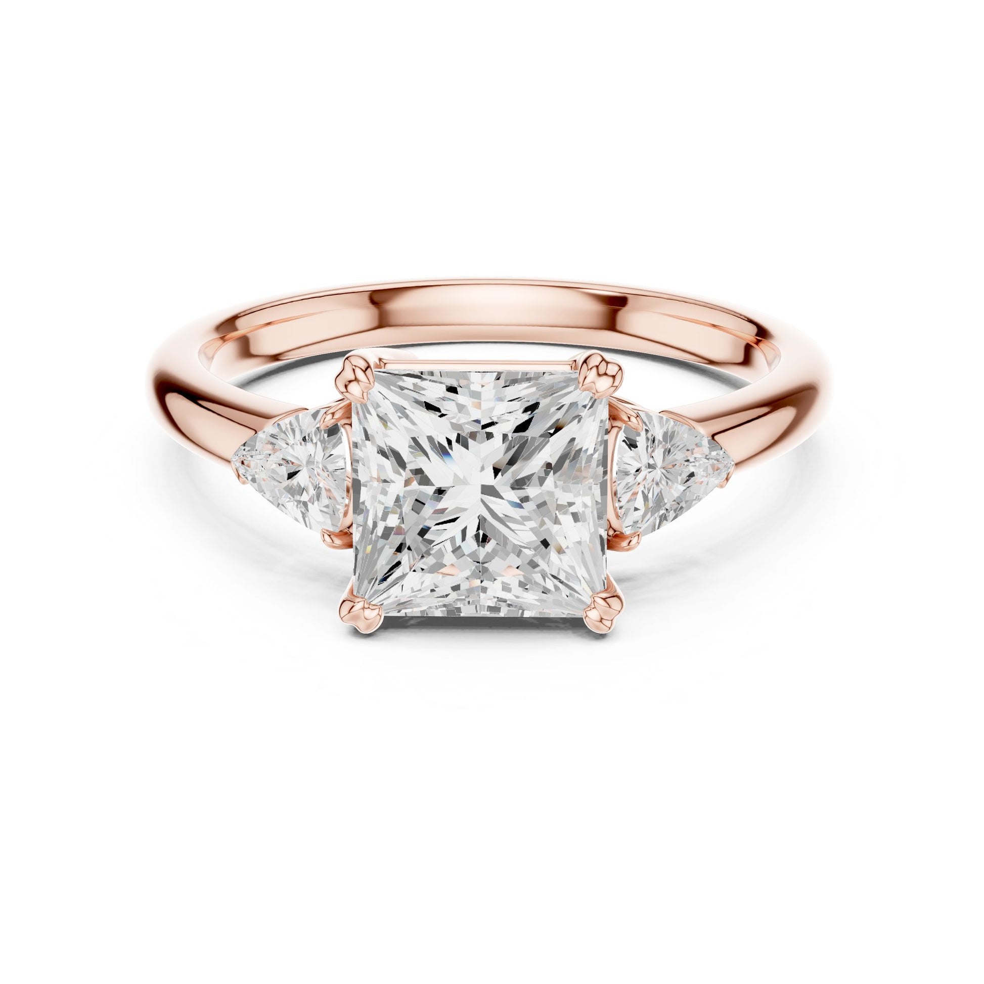 Princess Lab Grown Diamond Three-Stone Engagement Ring
