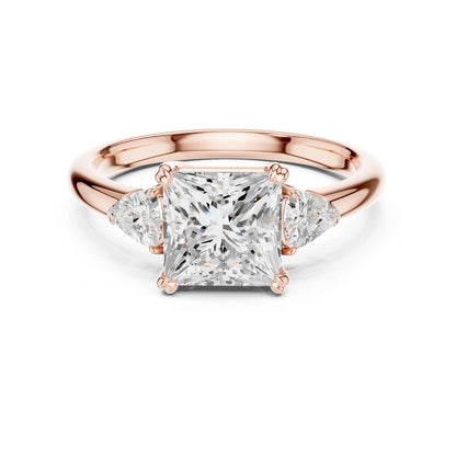 Princess Lab Grown Diamond Three-Stone Engagement Ring