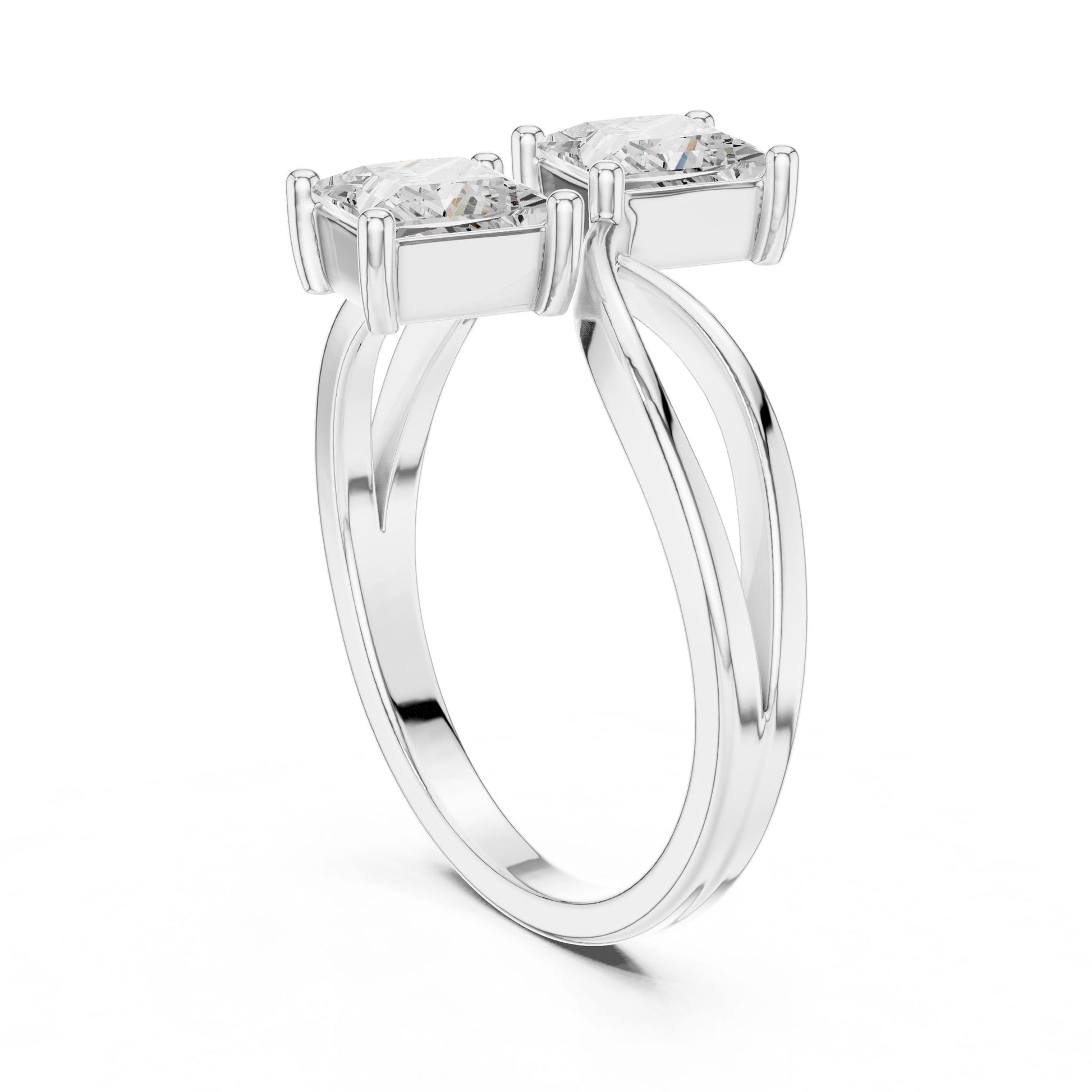 Princess Lab Grown Diamond Three-Stone Engagement Ring